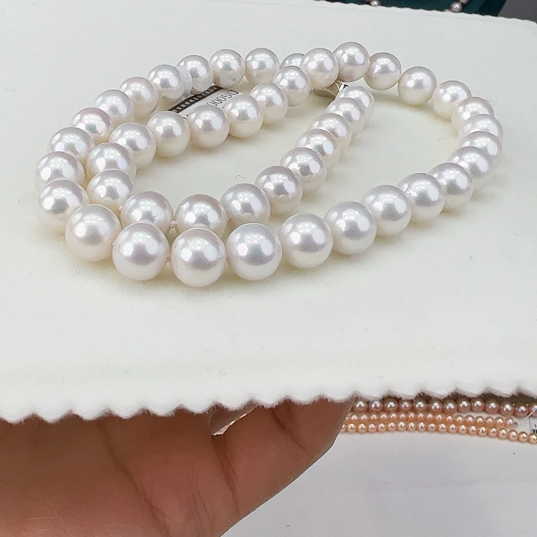 淡水珍珠颈饰银S925镶嵌➕9-9.5高品极光炫彩