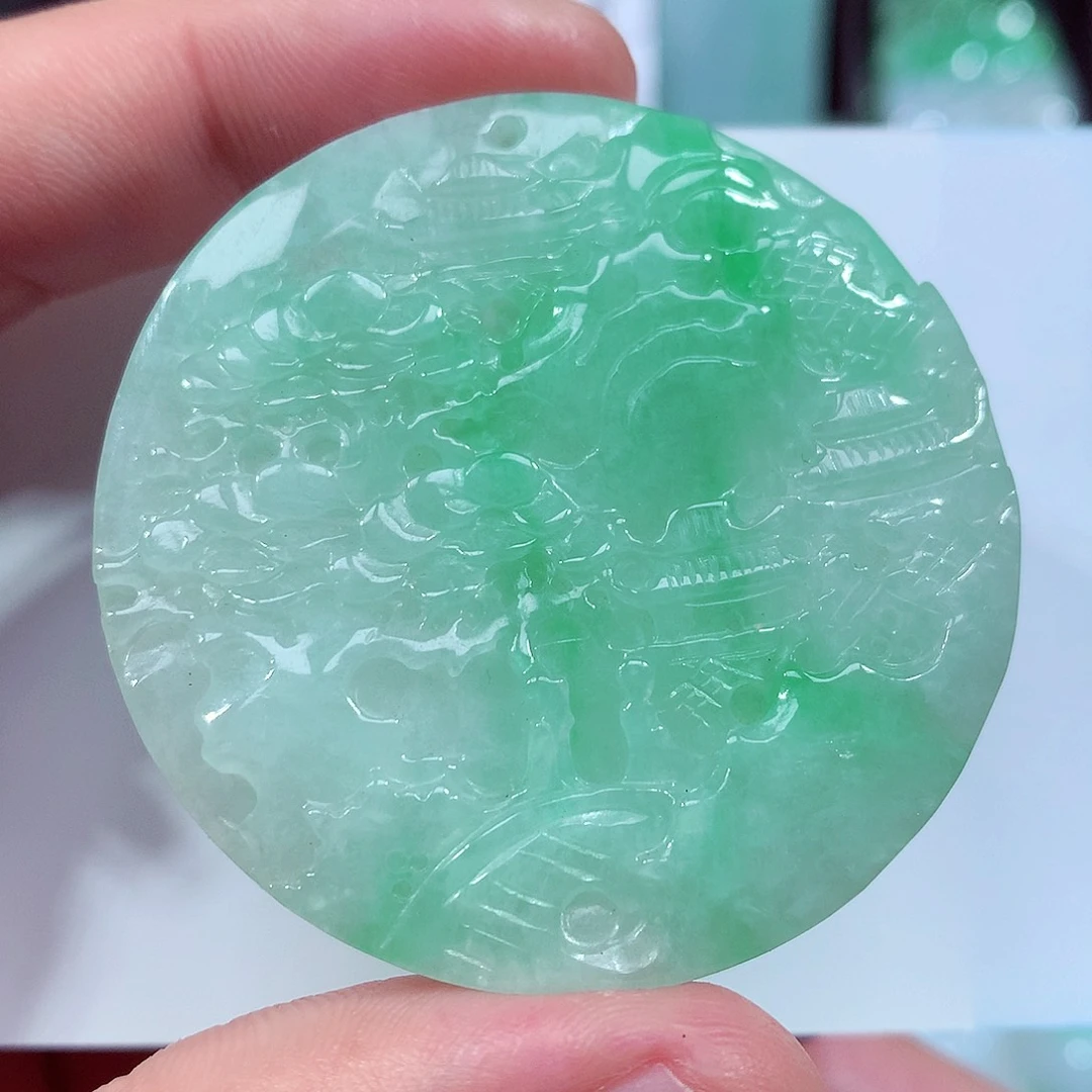 翡翠未镶嵌项链缅甸翡翠