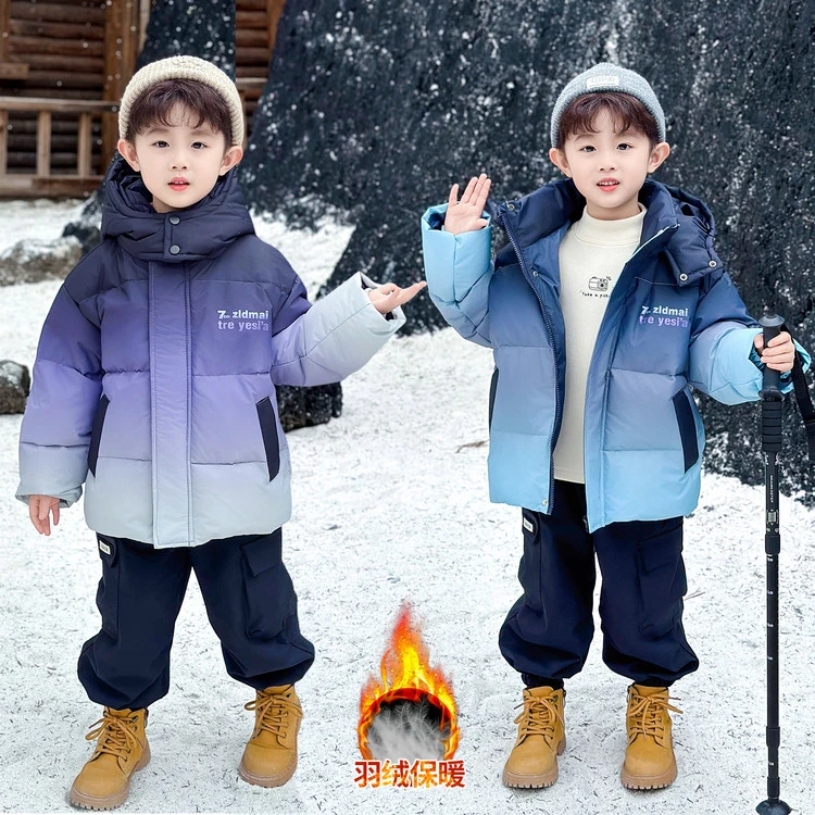 官方联名休兽男童羽绒服2025冬季新款儿童加厚保暖外套男孩