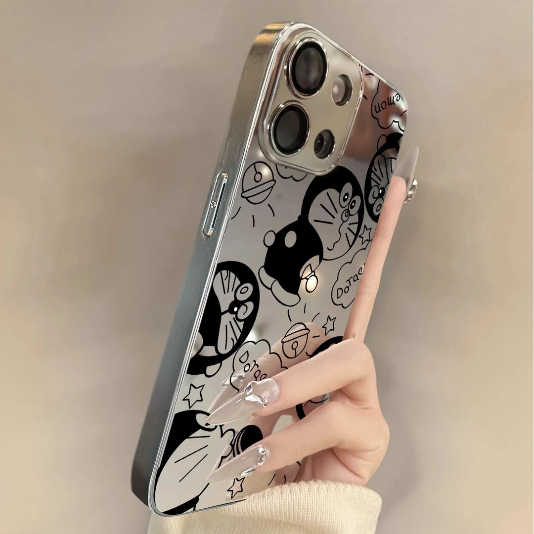 适用OPPOReno14Pro手机壳铃铛黑猫电镀镜面Reno13硅胶防摔12个性