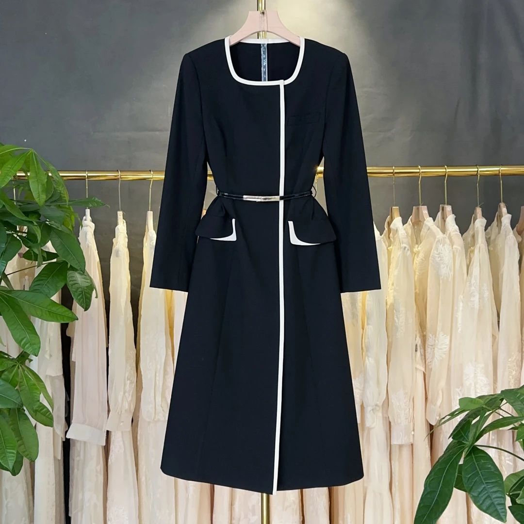 高级感职业装连衣裙黑色2025时尚休闲气质工装通勤春季气质裙子