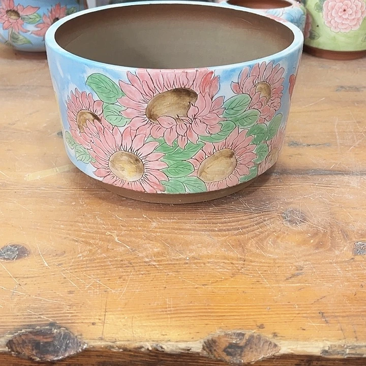 >****红陶泥手绘多肉花盆