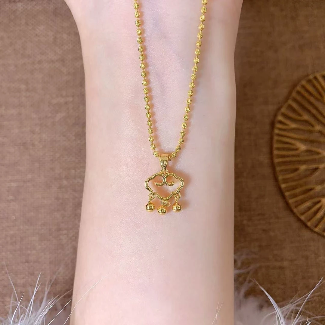 【伟新源】足金999 5G工艺 祥云铃铛锁2.3克（不含链）