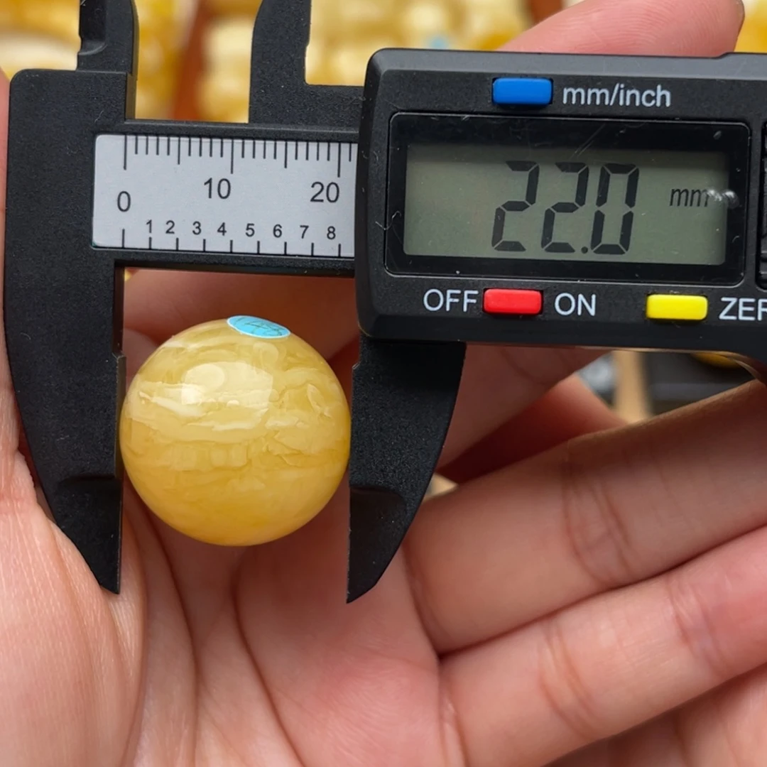 琥珀未镶嵌裸石蜜蜡圆珠笑