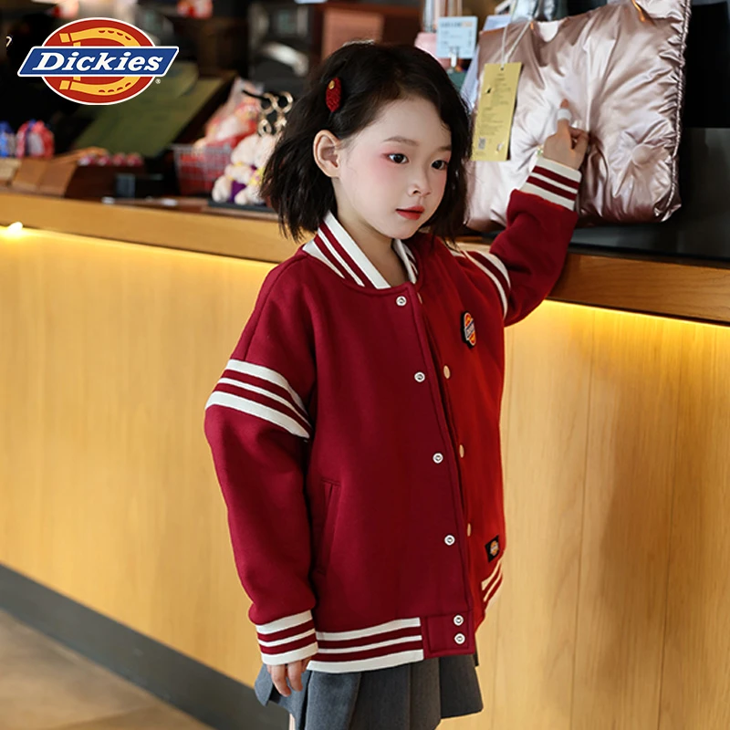 Dickies【新年红】儿童红色棒球服秋冬休闲韩版学院风242K10LSD104