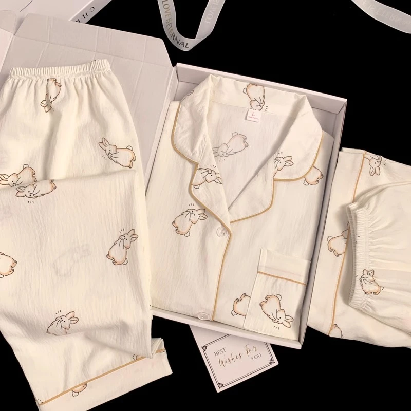 云朵棉三件套夏季新款女生云朵绵甜美短袖可爱家居服套装可外穿