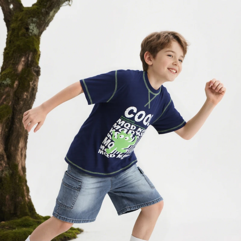 【套装】MQD2025夏季新款男大童时尚套装休闲潮流印花卡通MZW20322