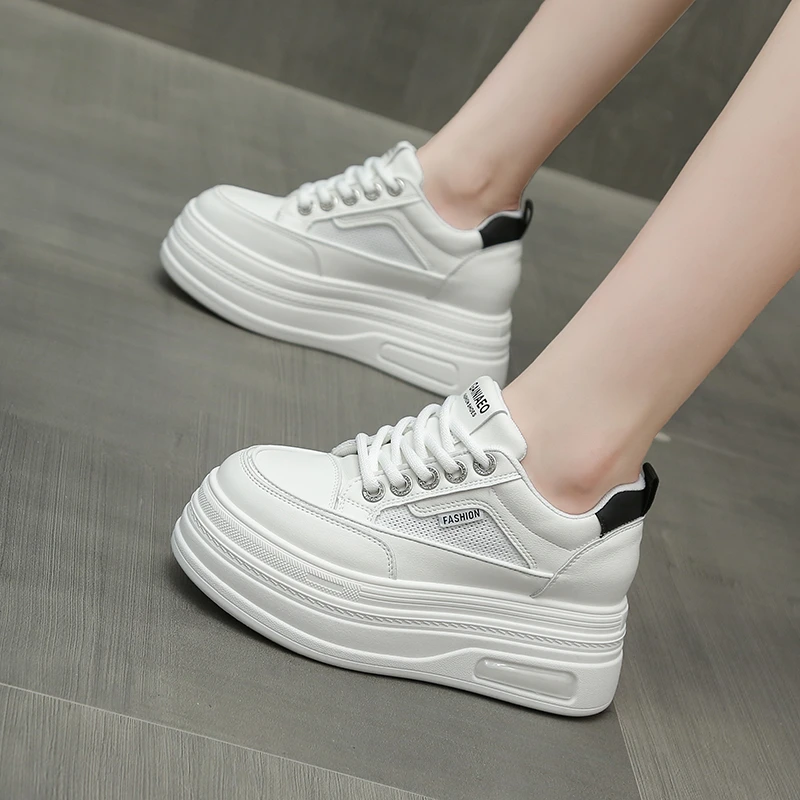 8cm内增高女鞋薄款网面透气小白鞋 厚底小个子鞋百搭轻便软底板鞋