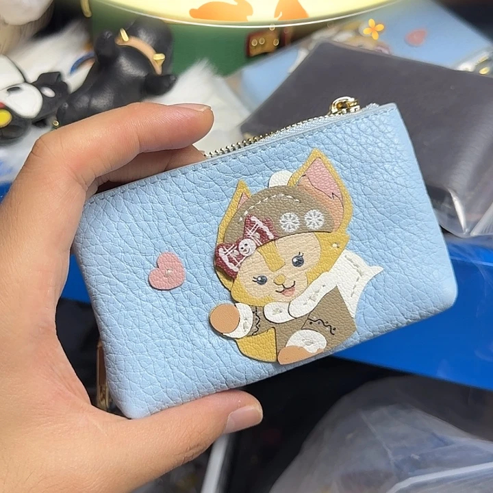 @***～犏牛皮（革）蓝色玲娜贝儿零钱包