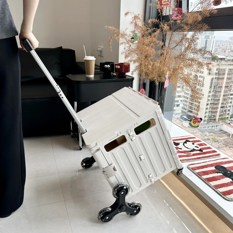 拾物造家买菜车小拉车万向轮手拉车拉杆车家用便携网红折叠购物车