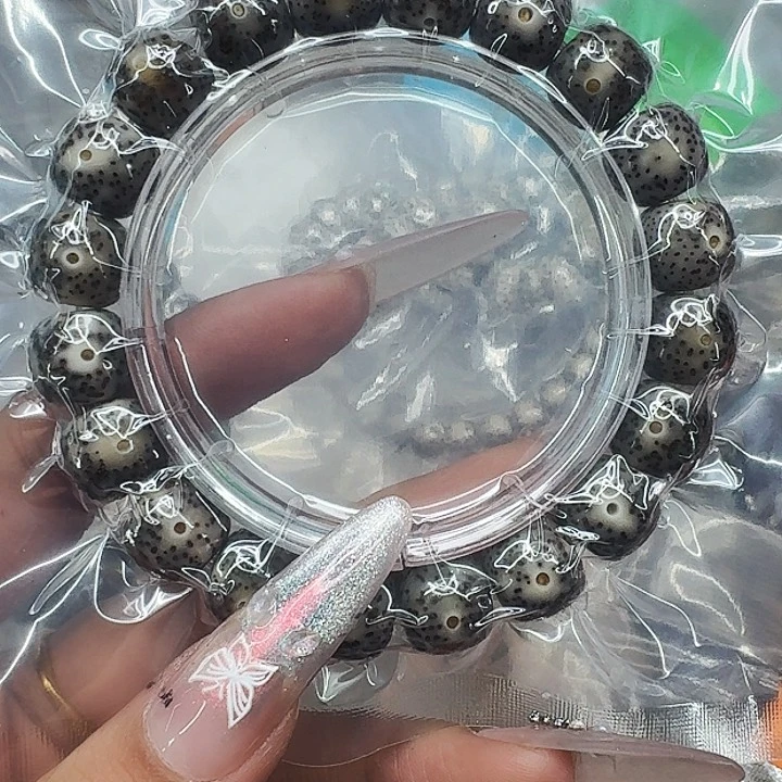 星月菩提手串609尽头黑灰星月菩提12桶单圈