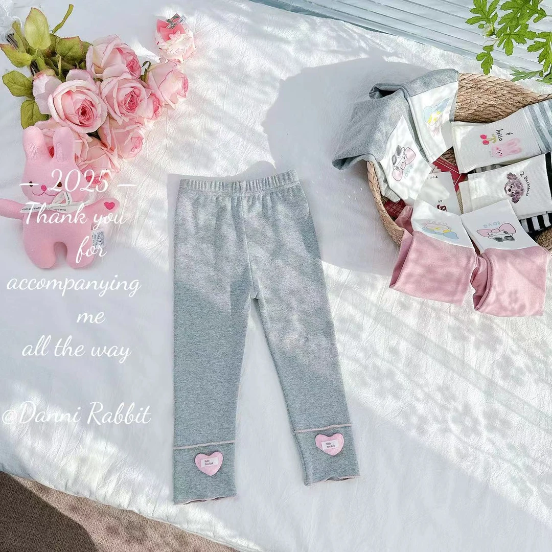 *春日来信+敲可爱立体爱心*2025春款儿童打底裤 D-A72