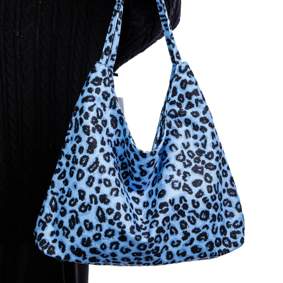 无则艺【矮款月牙包】这家秋冬布包很艺术轻便单肩蓝豹纹灯芯绒包