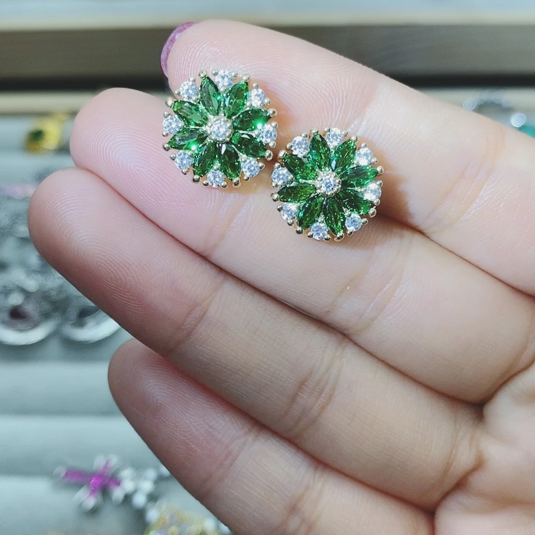 【闪购商品】托帕石耳饰银S925镶嵌