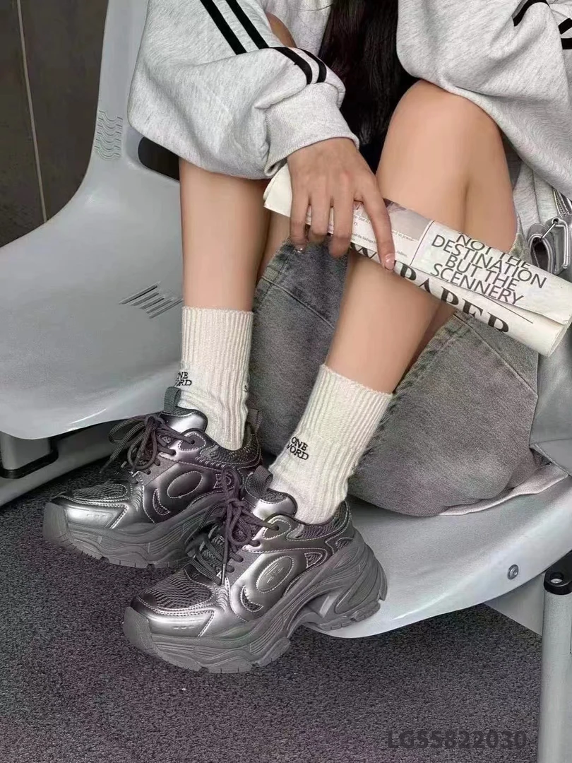 55822030厚底老爹鞋女2024秋冬新款小个子休闲百搭轻便运动鞋