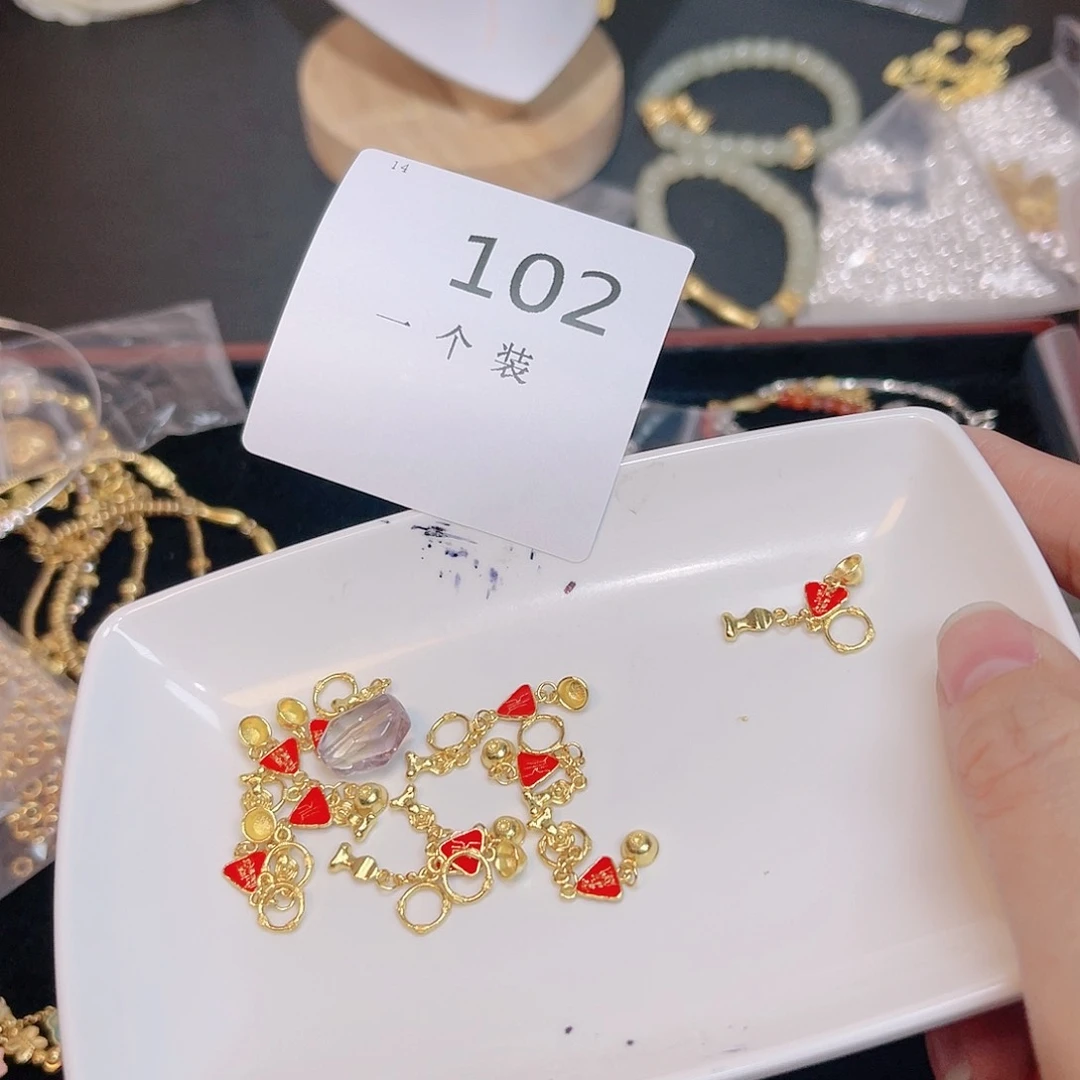 紫晶珠宝半成品银S925镀金镶嵌102