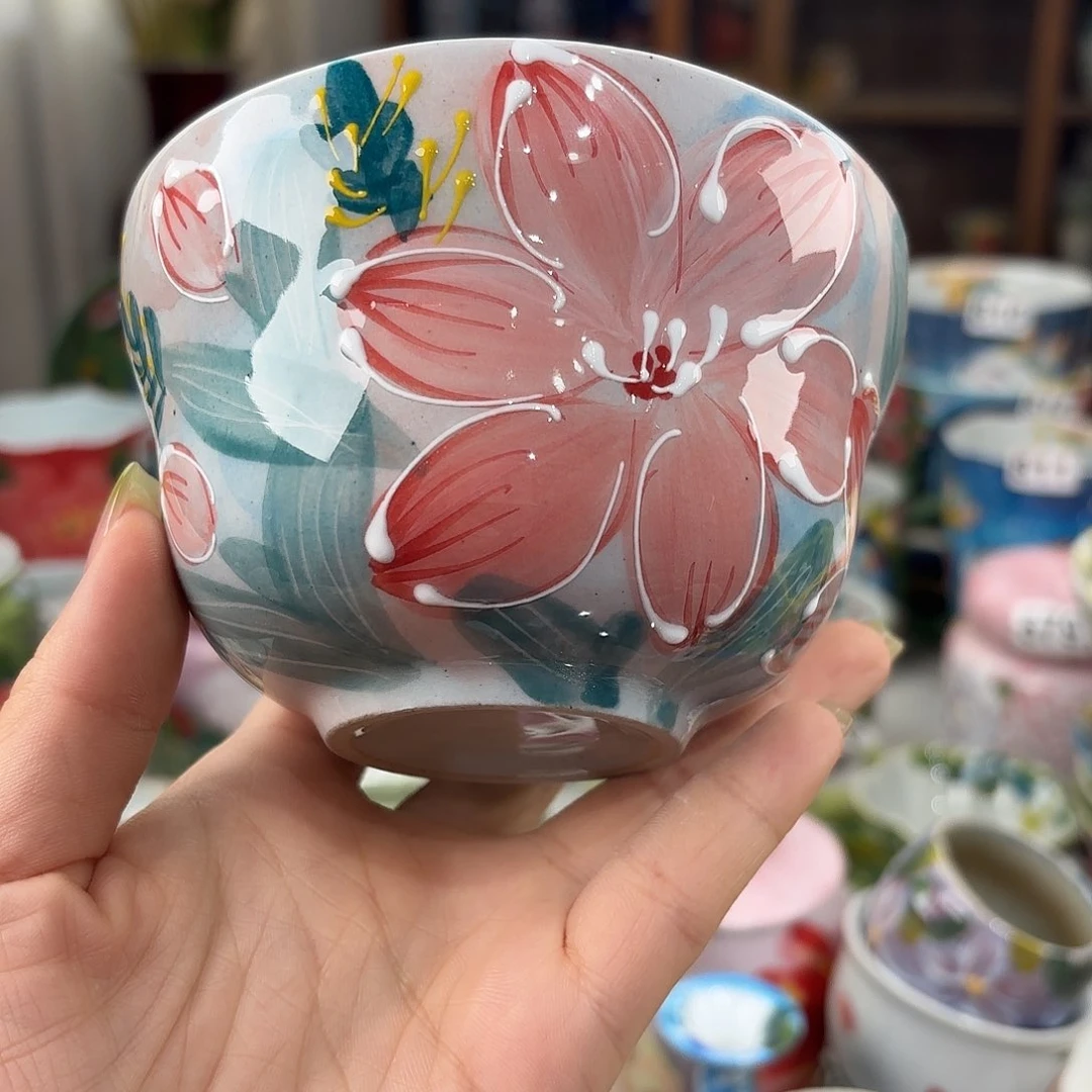 瓷片景德镇手绘高温釉下彩陶瓷茶具