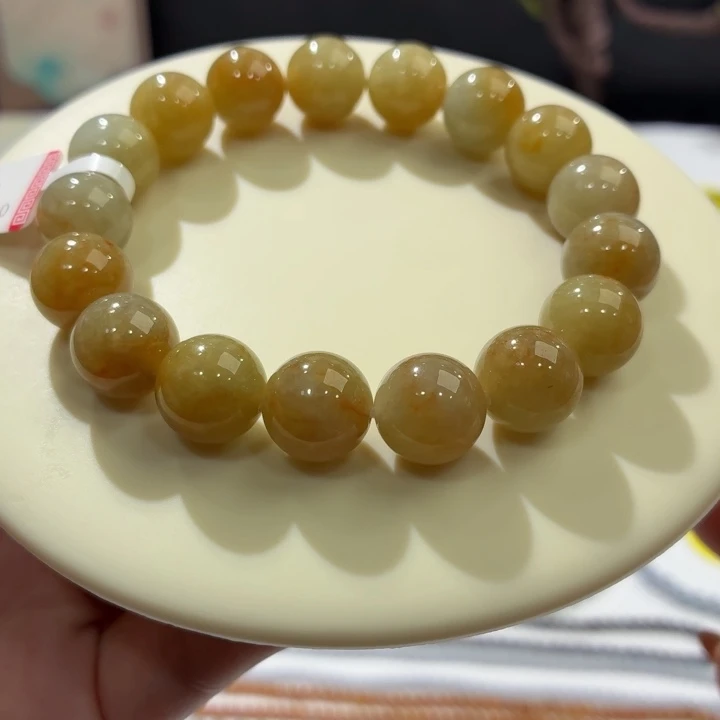未镶嵌手链翡翠冰胶黄翡桂花糕卡12.2