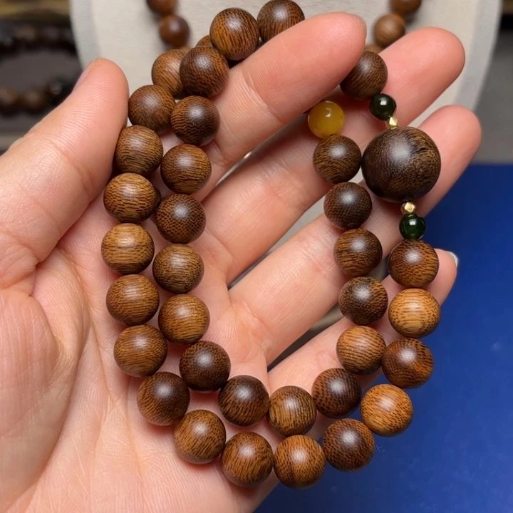 手串沉香越南芽庄白棋楠窖藏料限量款1.0设计➕白棋瘤疤顶珠