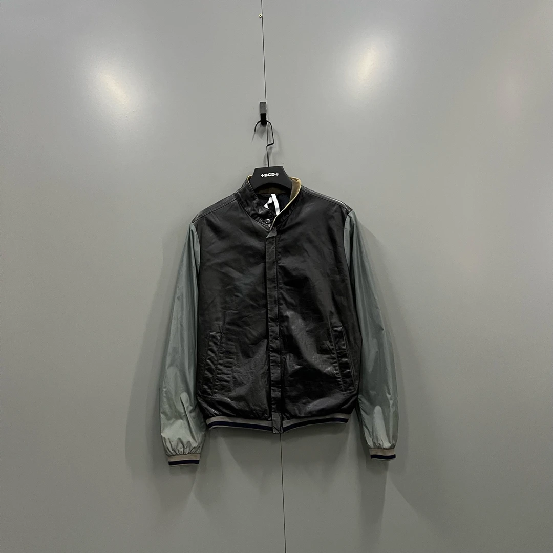 99新 GUCCI/古驰 (ll) 拼接拼皮夹克外套 48码/018245