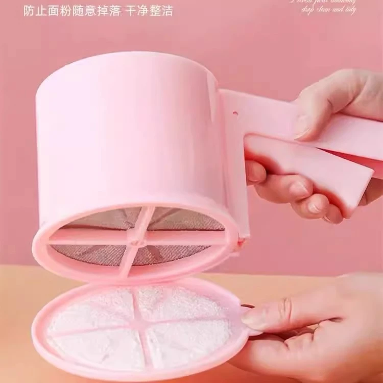 手持半自动面粉筛细漏网杯式过筛器带盖筛子烘焙工具过滤网筛工具