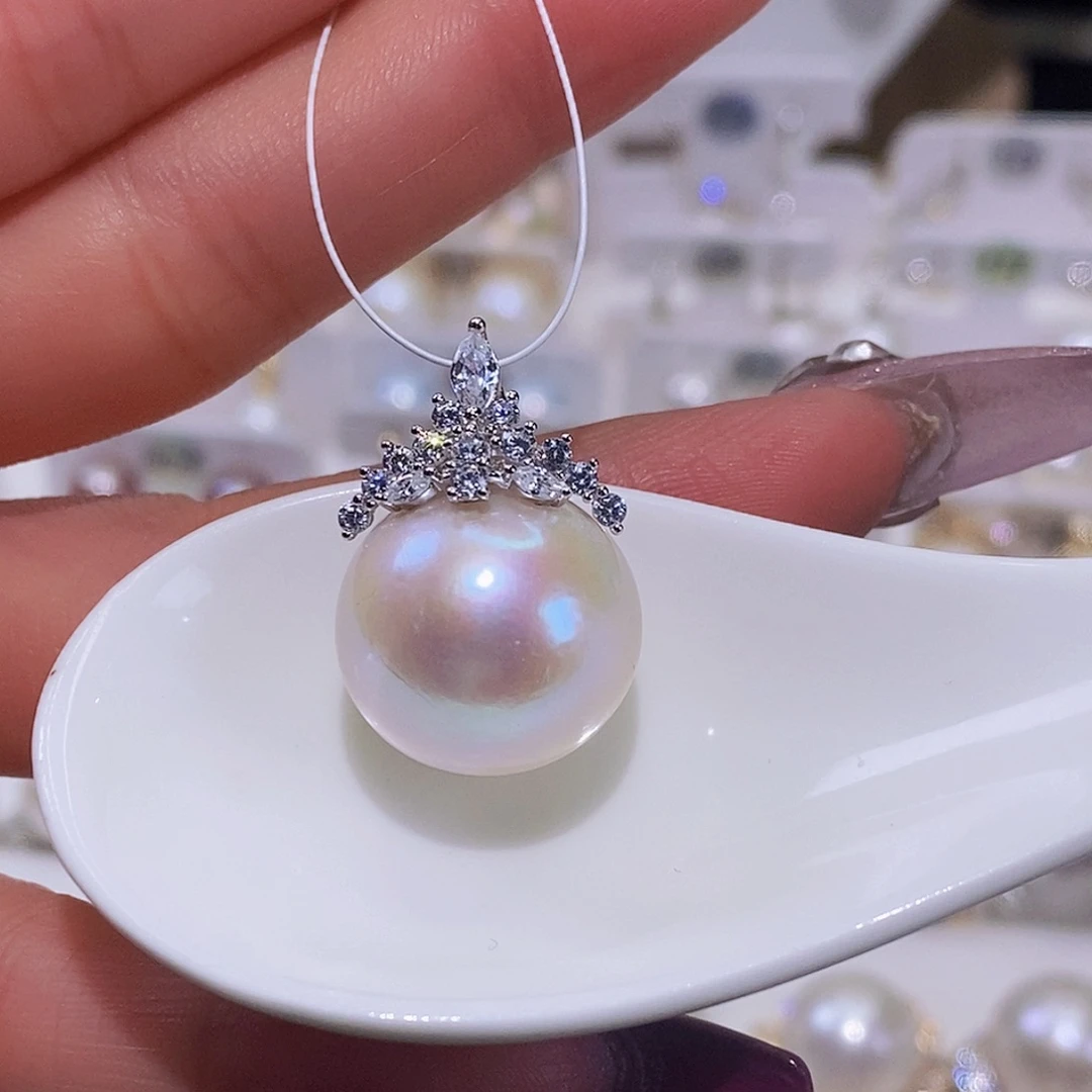 淡水珍珠颈饰银S925镶嵌蜜****球