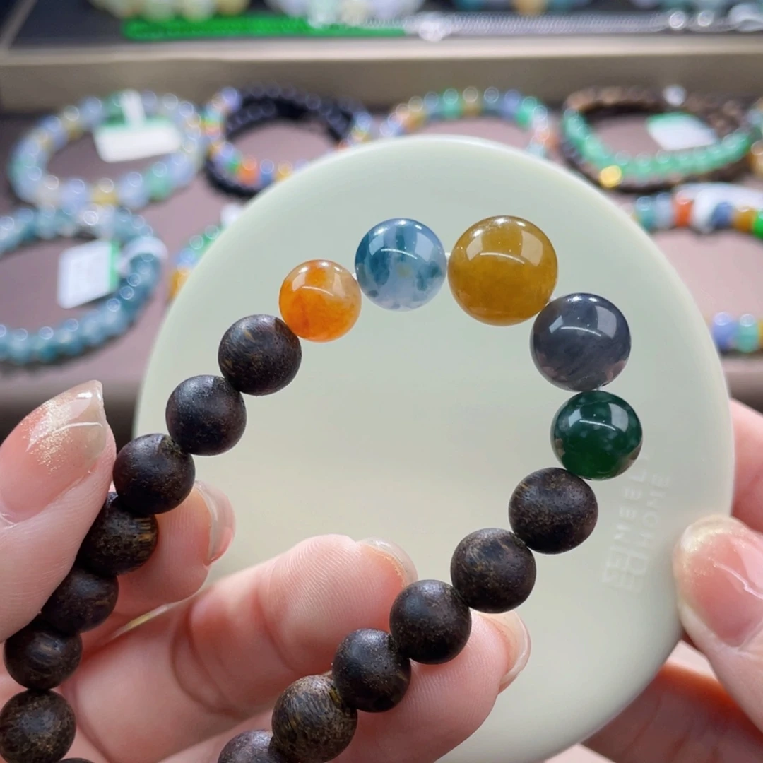 未镶嵌手链翡翠特色珠卡8.9-11.7