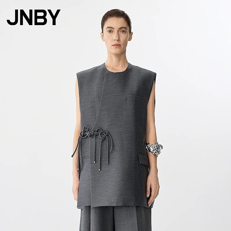 JNBY/江南布衣春秋新中式盘扣马甲外套圆领纯色休闲通勤5P1515620