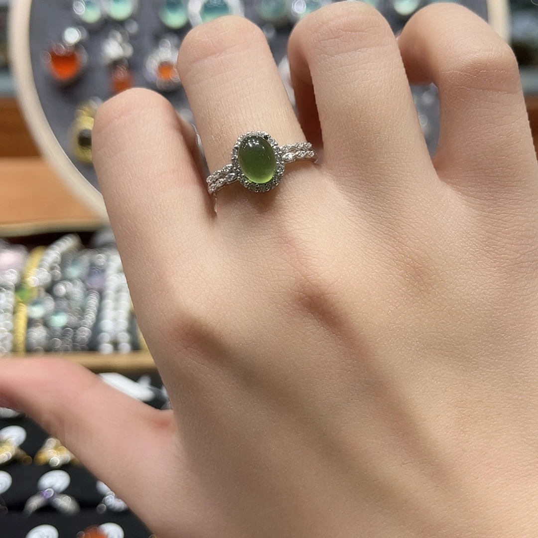 平***婆烟晶银S925镶嵌戒指