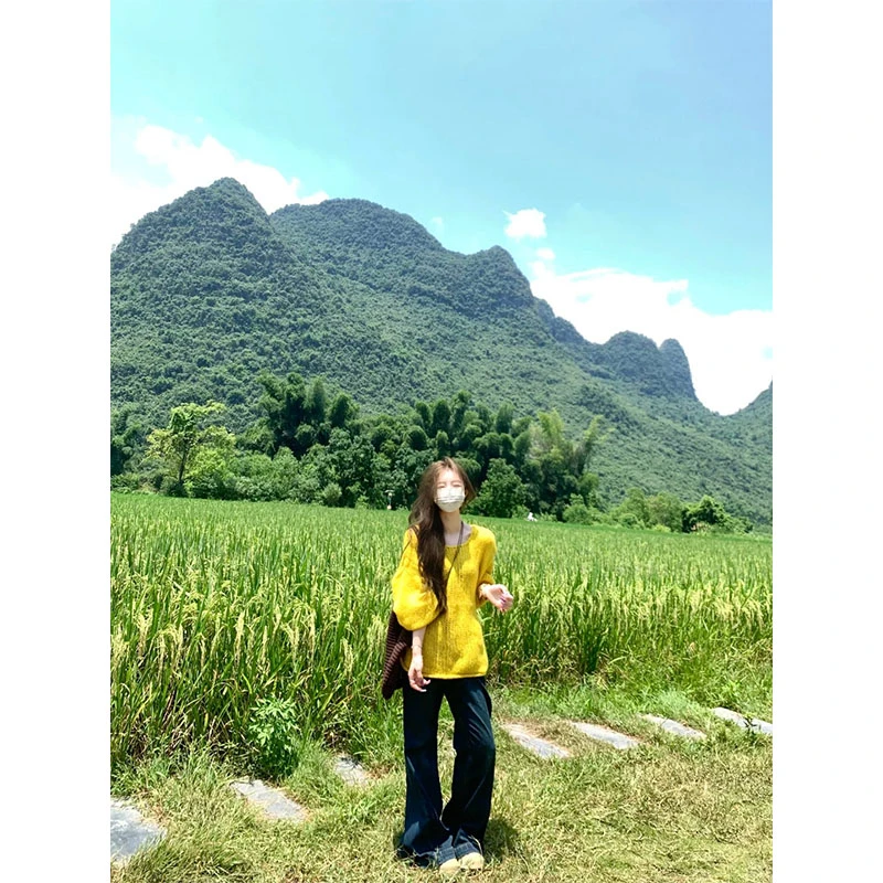 秋季小众网红穿搭设计款显瘦修身针织上衣休闲宽松百搭直筒长裤女