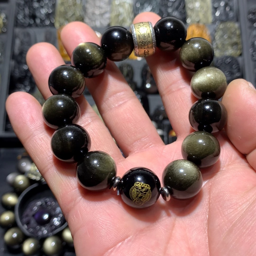 黑曜岩手链未镶嵌順**水