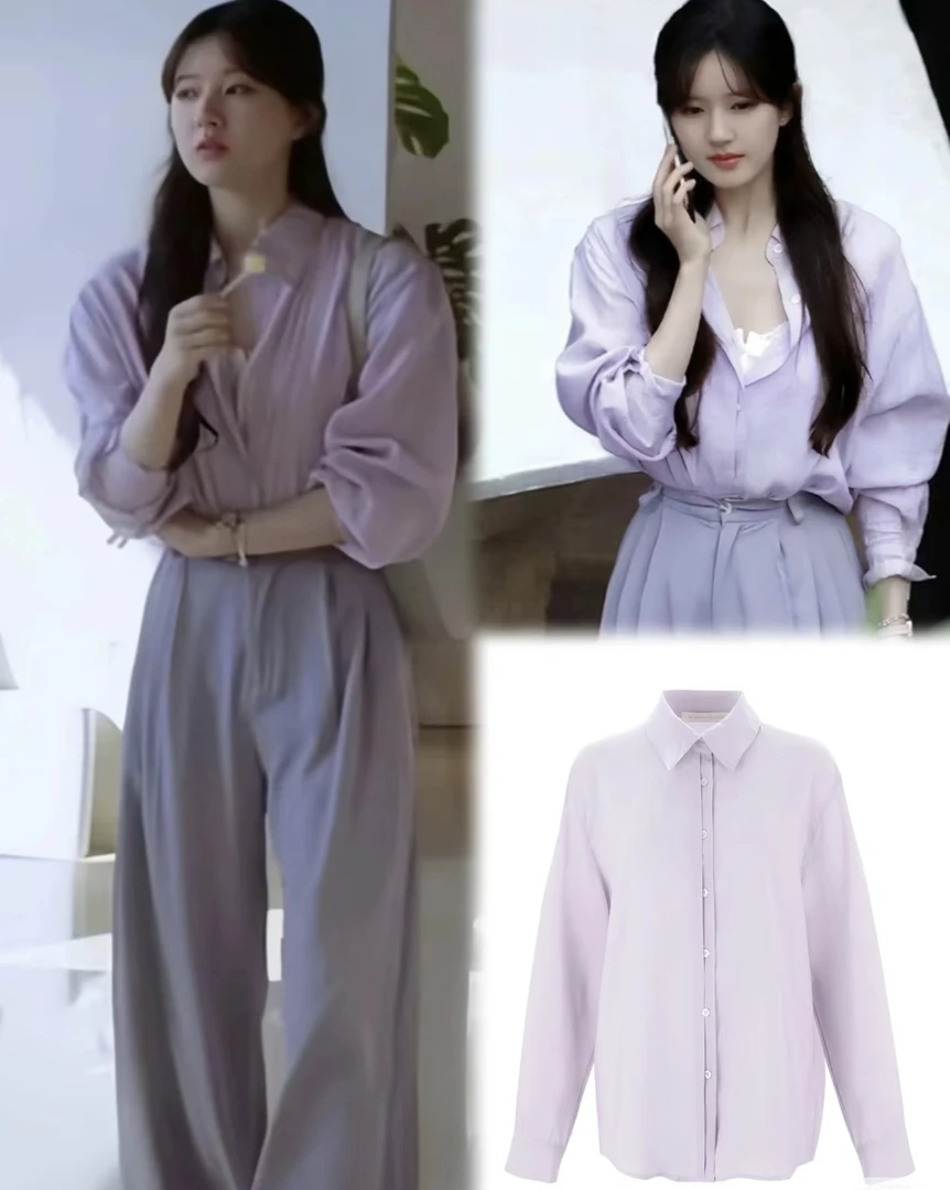 ｛卡卡家｝印染夏季简约小众防晒女装百搭长袖衬衫