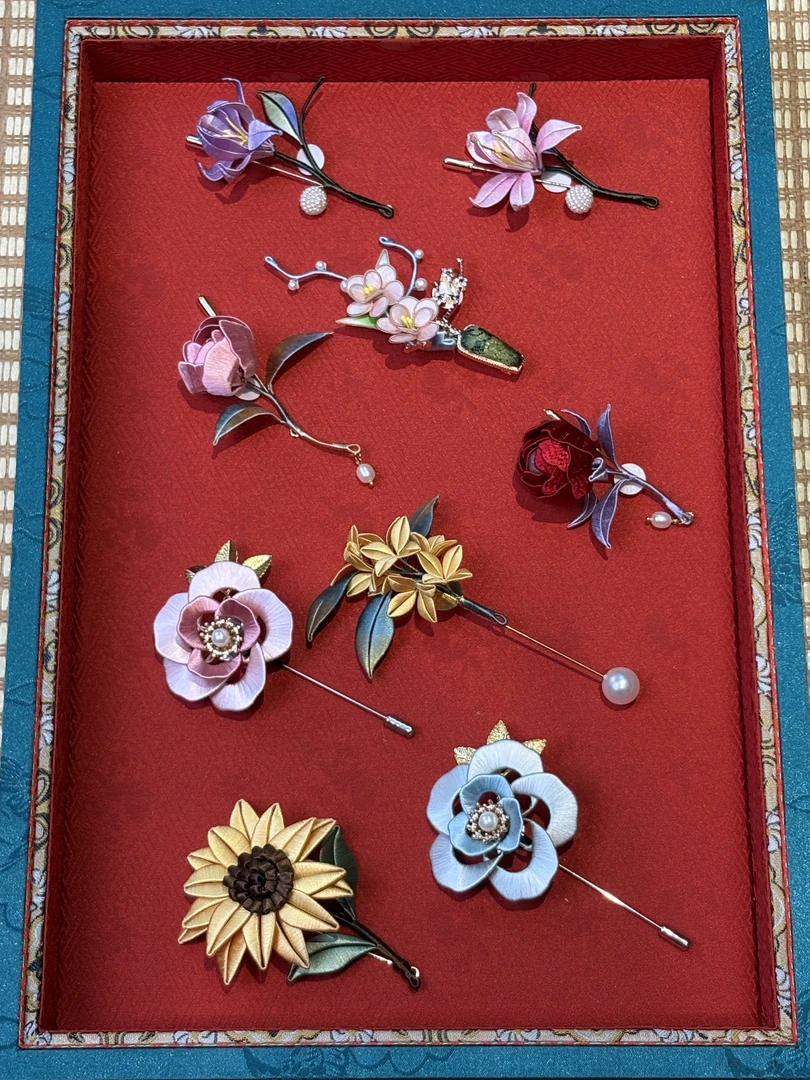 6号【沐绣三生】非遗民族风缠花绒花手工艺胸针饰品