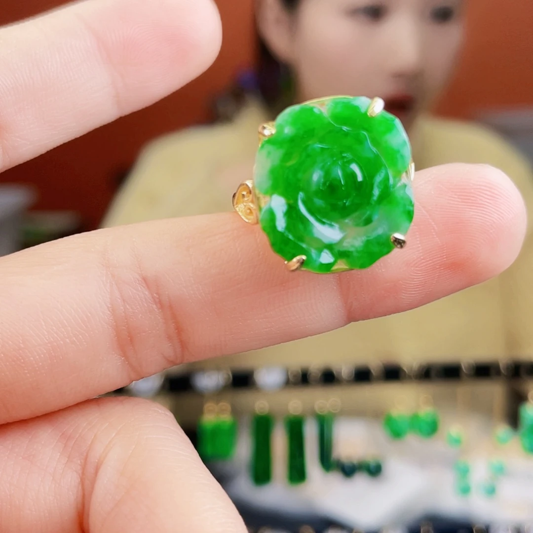 翡翠银S925镶嵌耳饰