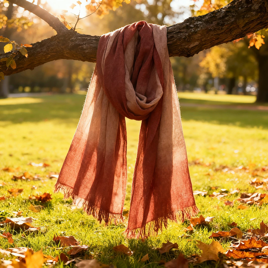 【陶子】薄款羊毛围巾秋冬渐变吊染复古民族风高级感披肩5140