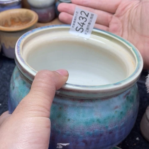 紫砂花盆微瑕432口径13厘米左右