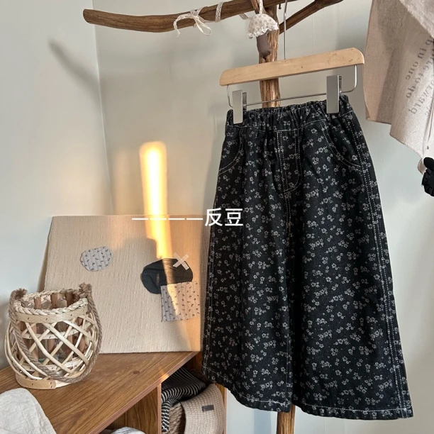 262025新款春款童装女童春款碎花裤韩版牛仔裤百搭软牛仔