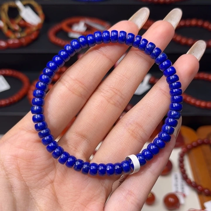 青金石未镶嵌手链精工直切老型5.5mm