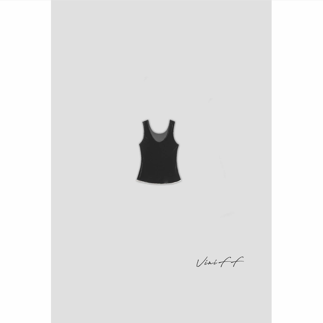 ViniFF薇妮｜U领纯色真丝吊带背心GDS11206