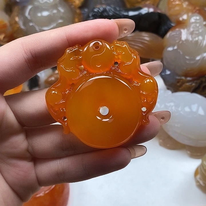 无***声玛瑙/玉髓合金颈饰