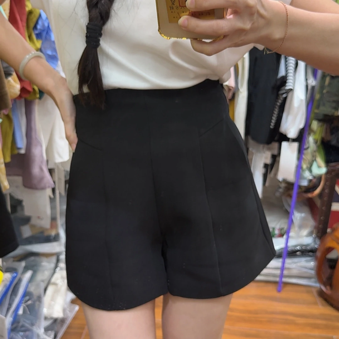 春季常规休闲极简风高腰西裤短裤四季通用胖瘦皆宜修饰身材