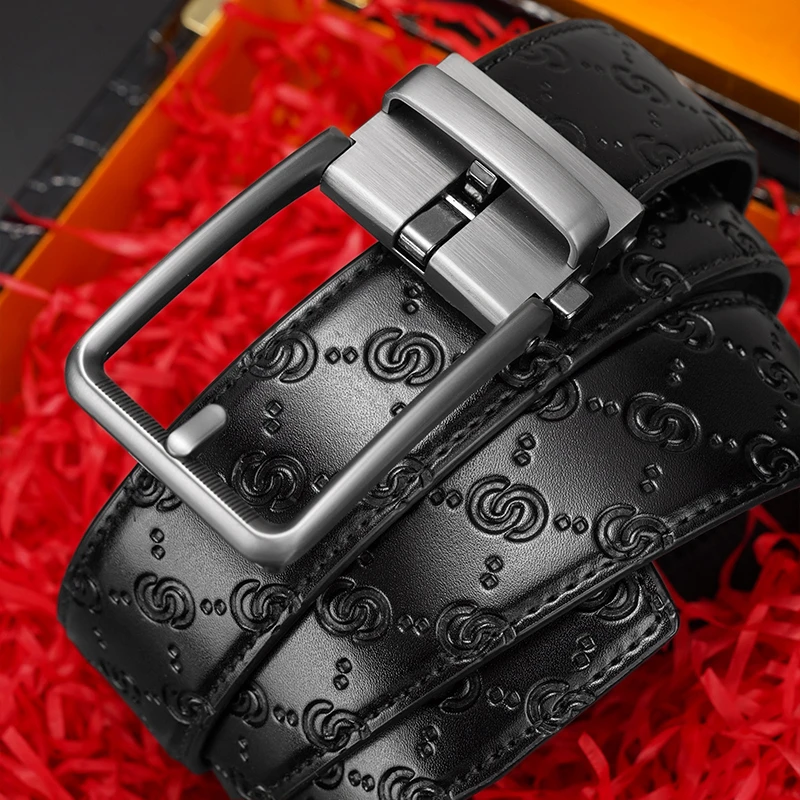 埃克袋鼠真皮腰带头层牛皮腰带时尚轻奢高档男款腰带男