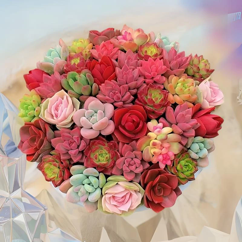 L多彩精品多肉拼盘  盆口180cm 品种随机不指定 新手好养