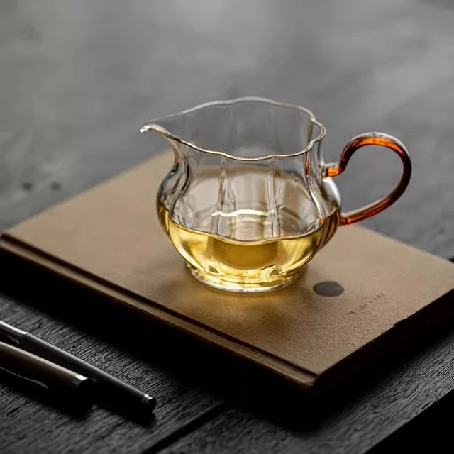 茶海南瓜公道杯耐热玻璃高硼硅手工加厚透明茶具高品质带把分茶器