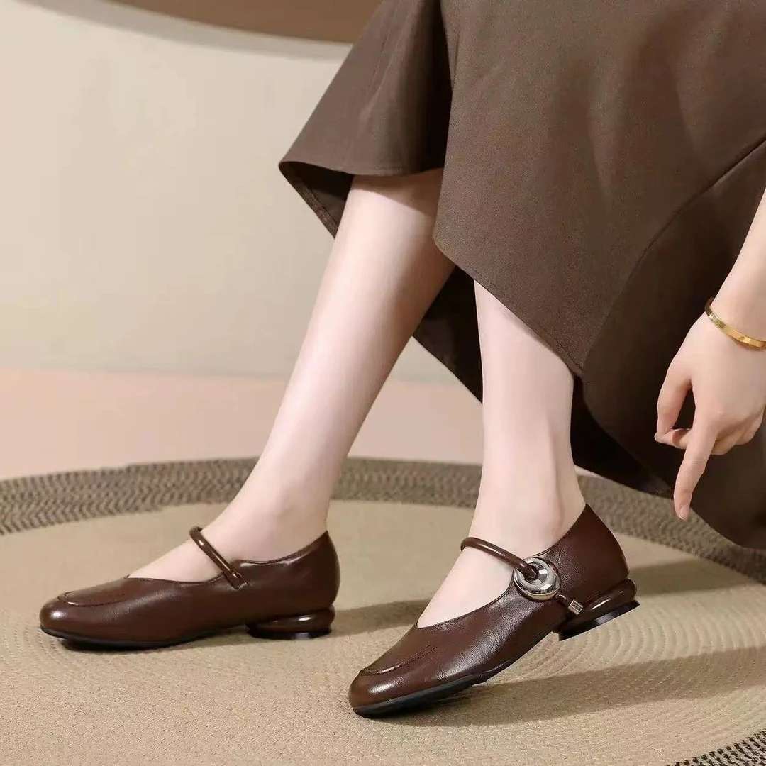 2270玛丽珍鞋法式春季浅口粗跟时尚圆头单鞋-M