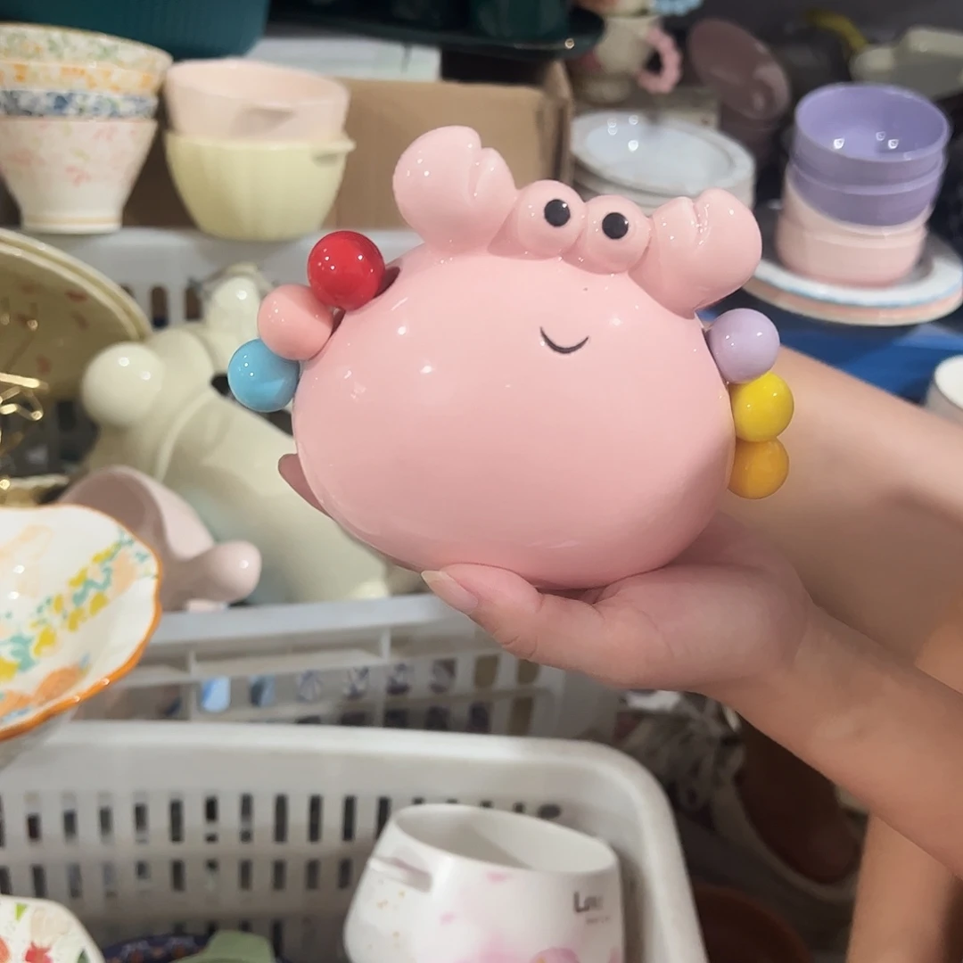 瓷片螃蟹水果叉6叉