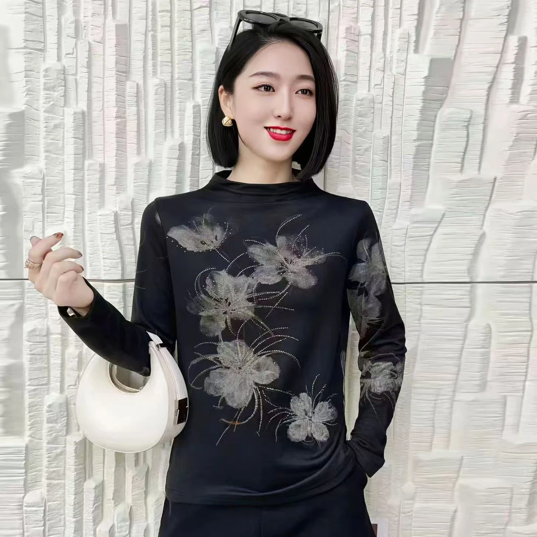 【好闺蜜】印花常规修身型长袖T恤