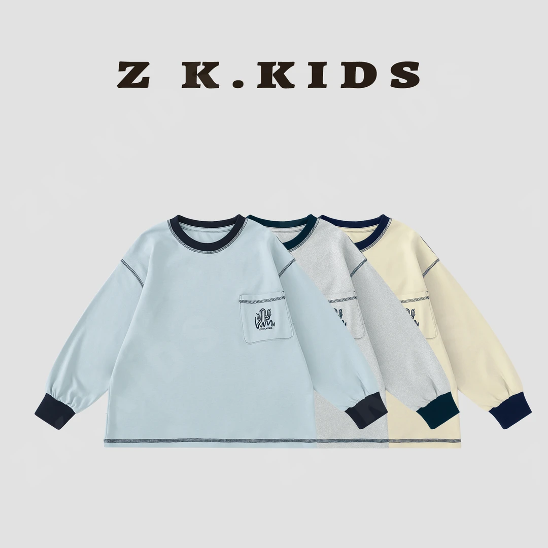 【Z＆K】春季中大童T恤百搭印花长袖卫衣ZK-2201095-2201096-2201097
