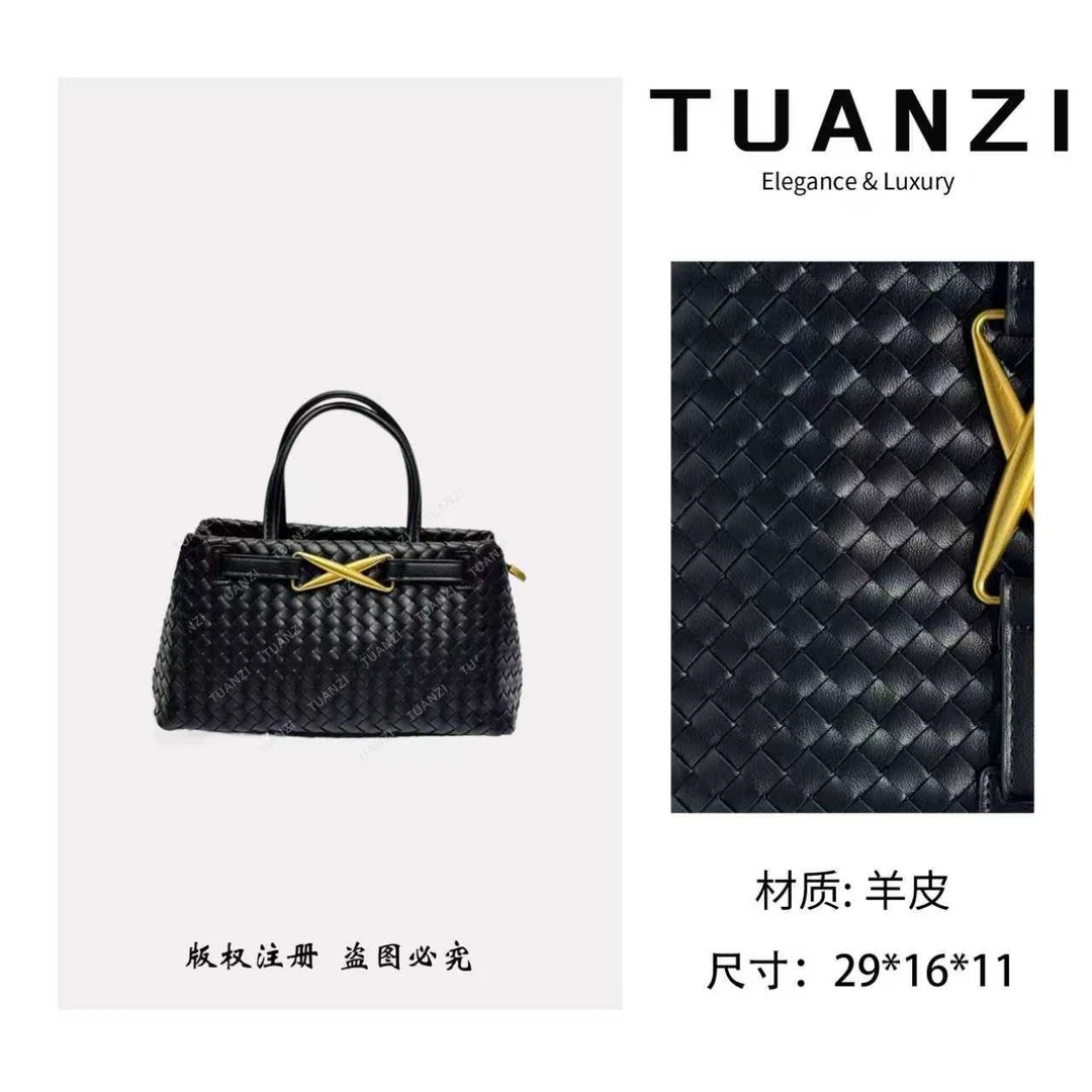 TUANZI『高端玩家』秋冬新款29cm原创设计编织包 XKY-1239-黑色