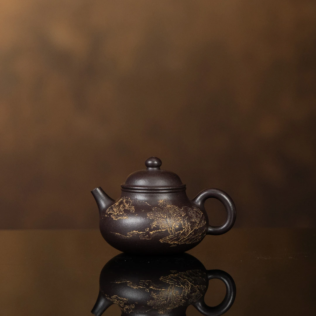 【利贞l容天】原矿紫茄泥140cc手工宜兴紫砂壶茶具CRY